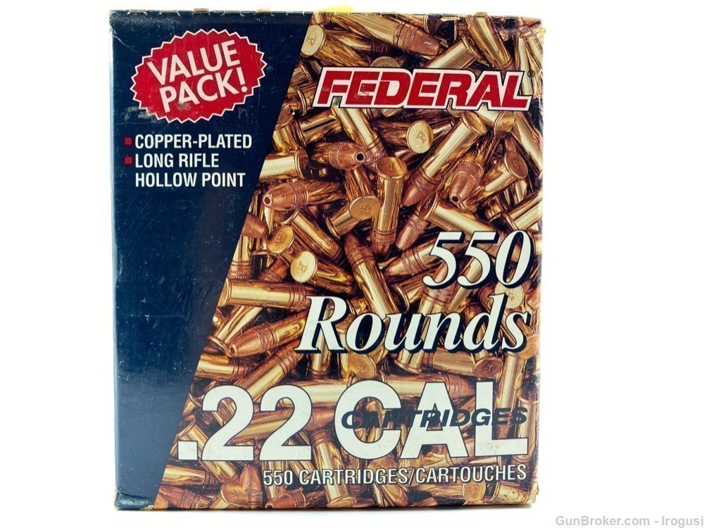 1999 Federal .22 LR Copper Plated Hollow Point 550 Rounds-img-0