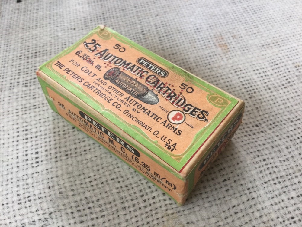 Peters .25 Automatic Cartridges…Sealed box, free shipping.-img-0