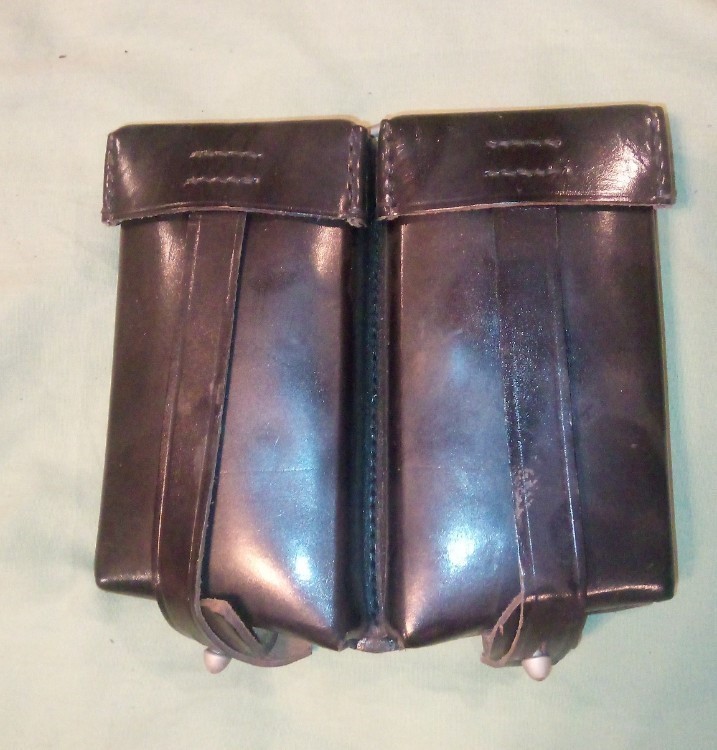 West German G1 FAL 2 Mag Leather Pouch 7.62 Nato   NEW condition-img-0
