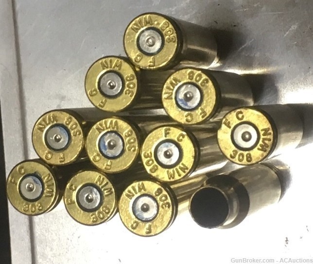 308 Win brass by Federal , once fired x 100 count free shipping-img-1