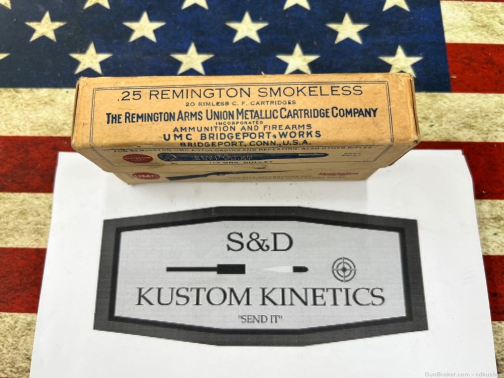 UMC/Remington Arms .25 Remington 117 Grain Soft point (20) Original Box-img-1