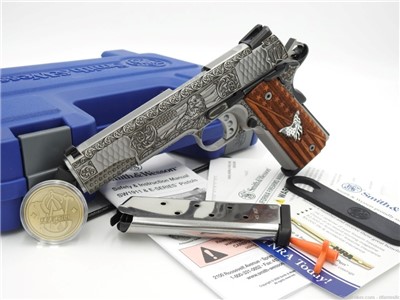 Rare Custom Engraved S&W Smith & Wesson 1911 E Series 45 ACP US Patriot