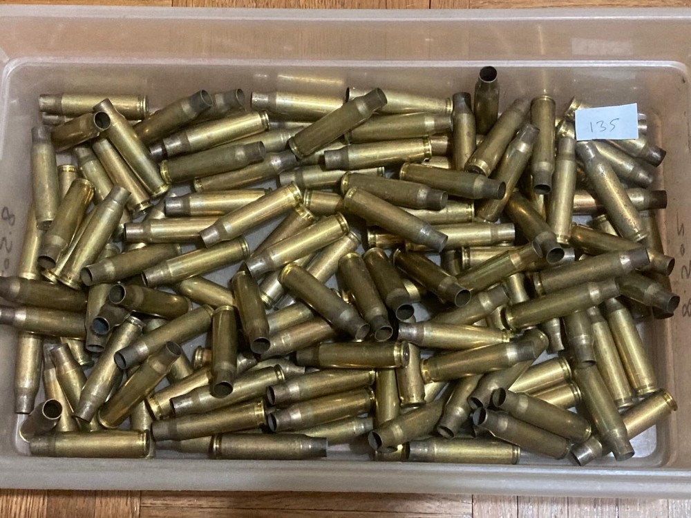 308 Brass Rifle Cases Mixed Military Brass 135pcs 7.62 7.62x51 NATO-img-0