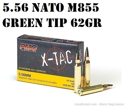 20 rds PMC 5.56x45 NATO m855 green tip x-tac 62gr 556 -img-0