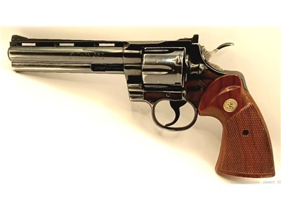 Colt Python .357 Caliber Six Shot Double Action Revolver With Wood Handle 