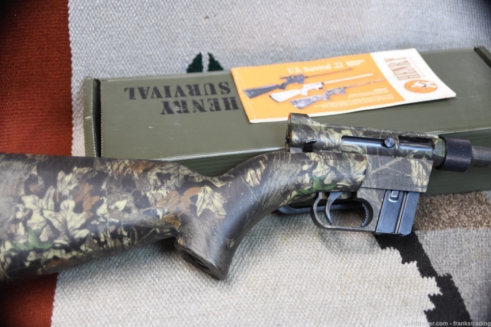 Henry U.S. Survival rifle in Camo 22 LR as NEW 2 Mags w/Box-img-9