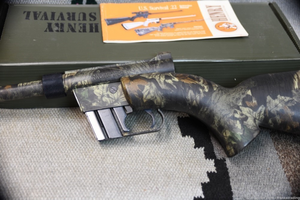 Henry U.S. Survival rifle in Camo 22 LR as NEW 2 Mags w/Box-img-3