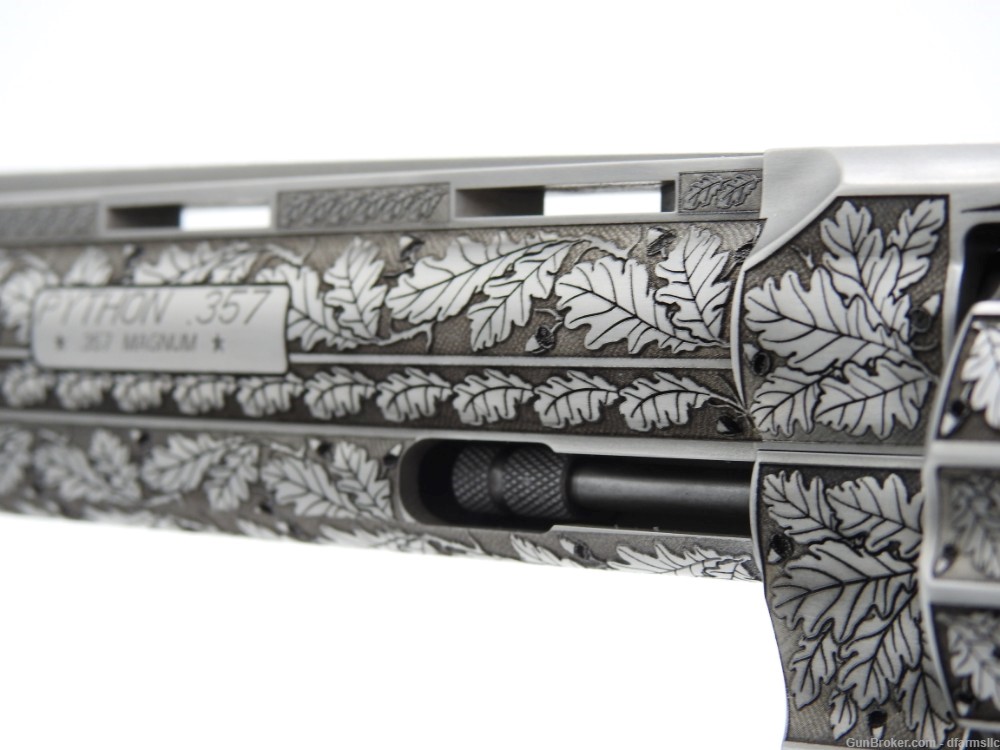 New! Oak Forest Collectible Stunning Custom Engraved Colt Python 6" 357 MAG-img-34