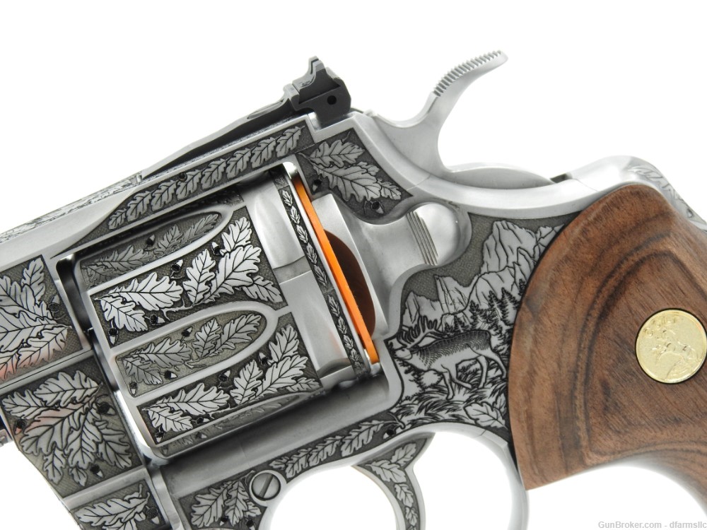 New! Oak Forest Collectible Stunning Custom Engraved Colt Python 6" 357 MAG-img-7