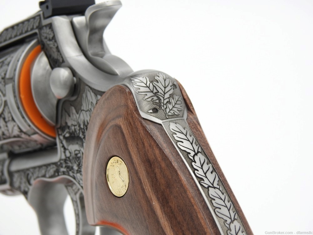 New! Oak Forest Collectible Stunning Custom Engraved Colt Python 6" 357 MAG-img-10