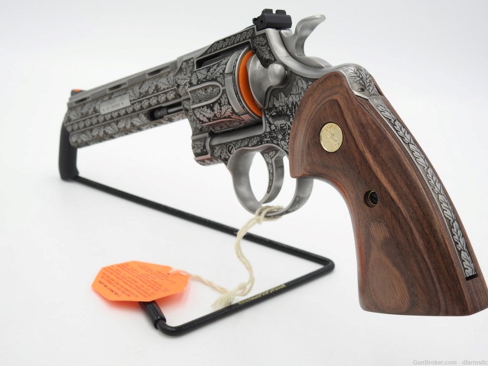 New! Oak Forest Collectible Stunning Custom Engraved Colt Python 6" 357 MAG-img-9