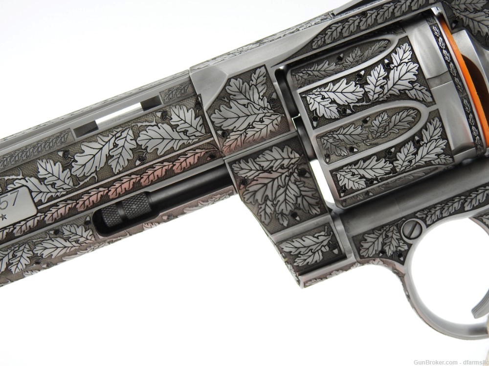 New! Oak Forest Collectible Stunning Custom Engraved Colt Python 6" 357 MAG-img-6
