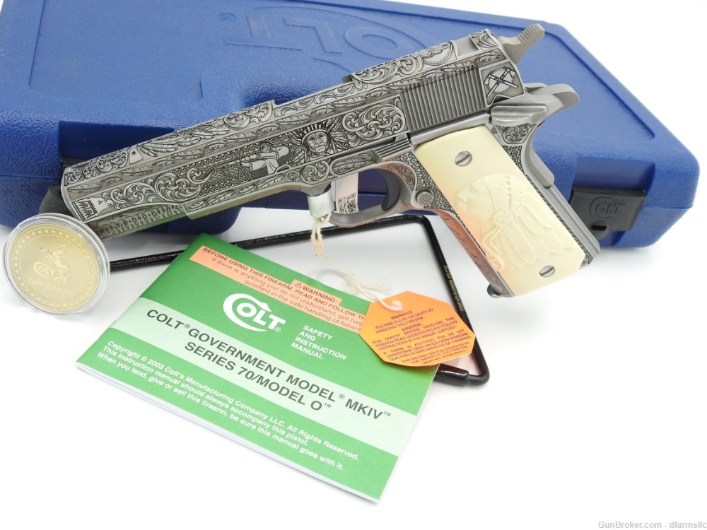 NEW RELEASE! Custom Engraved Tomahawk Colt 1911 70 Government Model 45 ACP-img-1