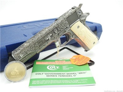 NEW RELEASE! Custom Engraved Tomahawk Colt 1911 70 Government Model 45 ACP