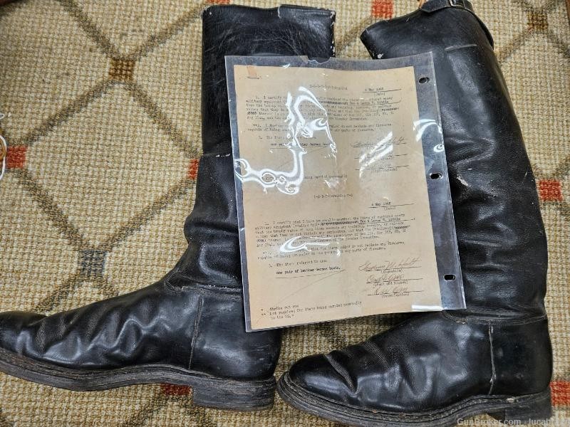 WWII German Jack Boots with Double Capture Papers WW2 Estate-img-0