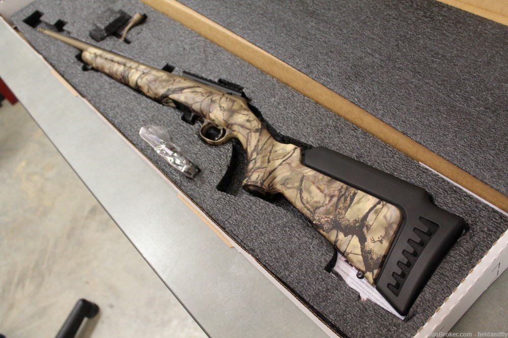 Ruger American bolt in .22WMR, Bronze Cerakote and GoWild Camo I-M Brush-img-1