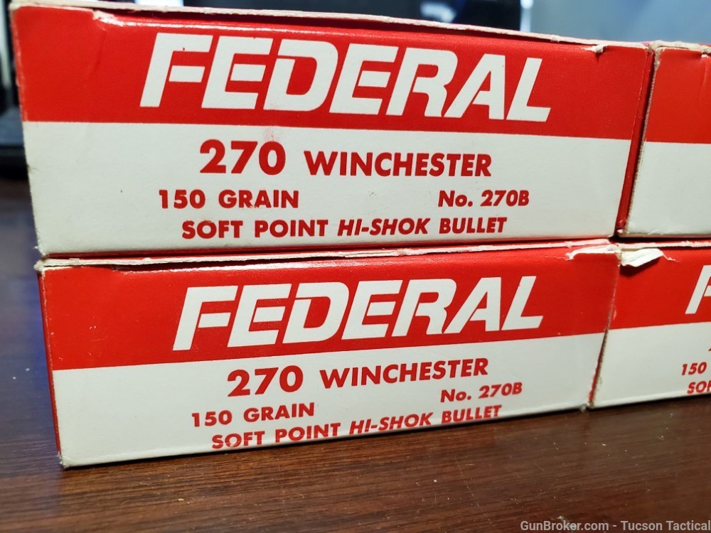 Federal .270 Win 150gr Soft Point Hi-Shok 80 Rounds-img-2
