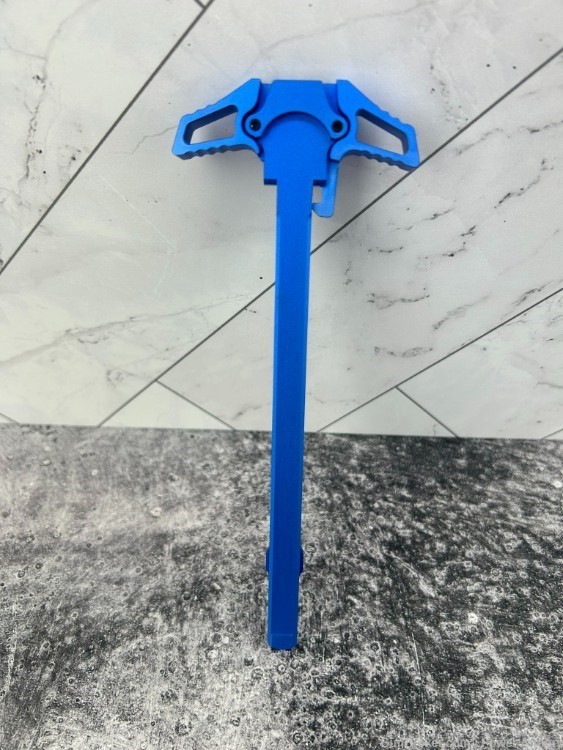 Angled Grip MLOK AR15 Ambidextrous Butterfly Charging Handle BLUE-img-2