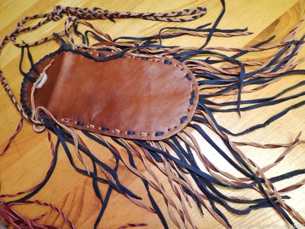 Fur Trade era small waist pouch with fringe, Hand Made-img-5