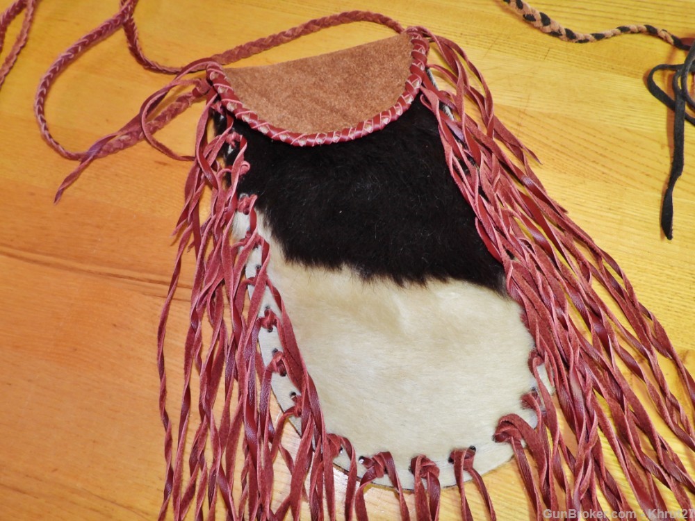 Fur Trade era small waist pouch with fringe, Hand Made-img-1