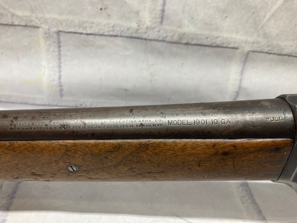 Winchester Model 1901 10g lever action shotgun full choke 31” barrel-img-8