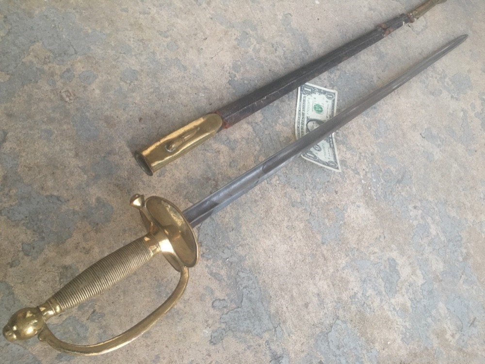 Original 1862 Civil war NCO Sword w/ scabbard -img-0