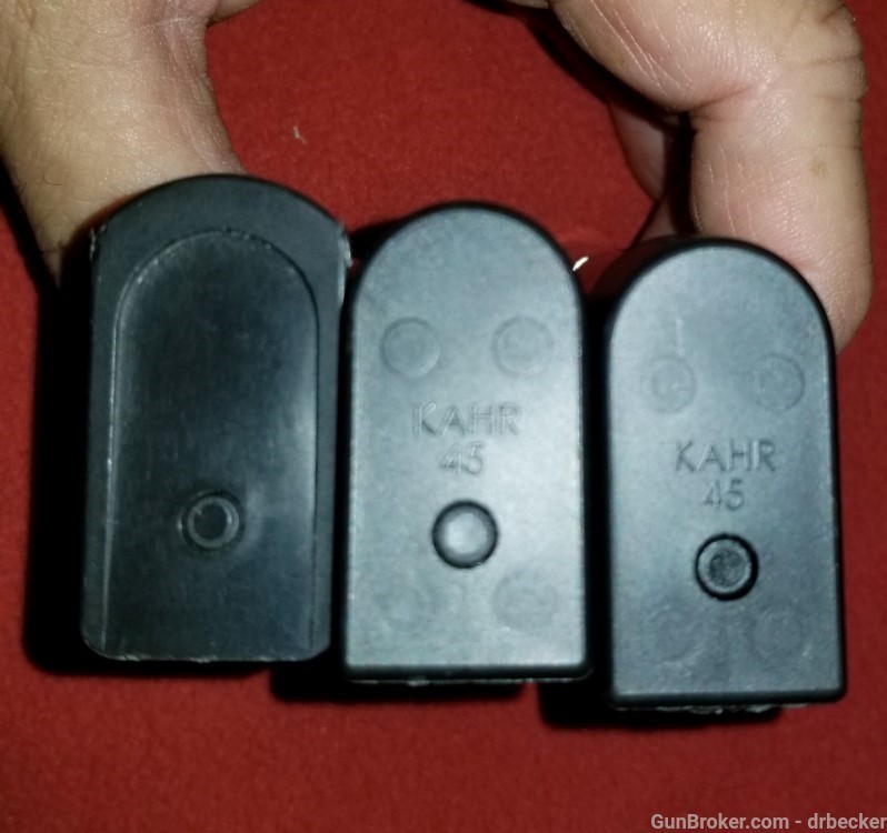 3 Kahr factory magazines for PM 45 one 5 round 2 are 6 round new factory -img-6