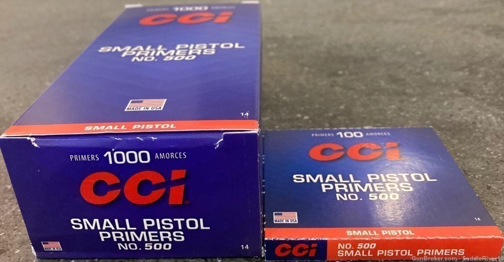 CCI Small Pistol Primers NO.500 - 1000 QTY-img-1