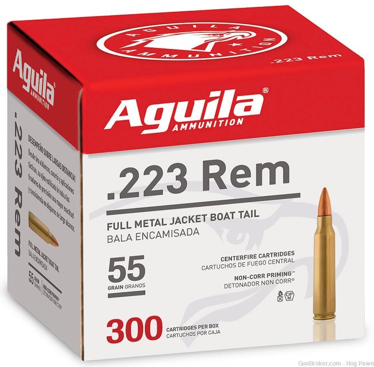 Aguila 1E223108 Target & Range Rifle 223 Rem 55 gr Full Metal Jacket 300rds-img-0