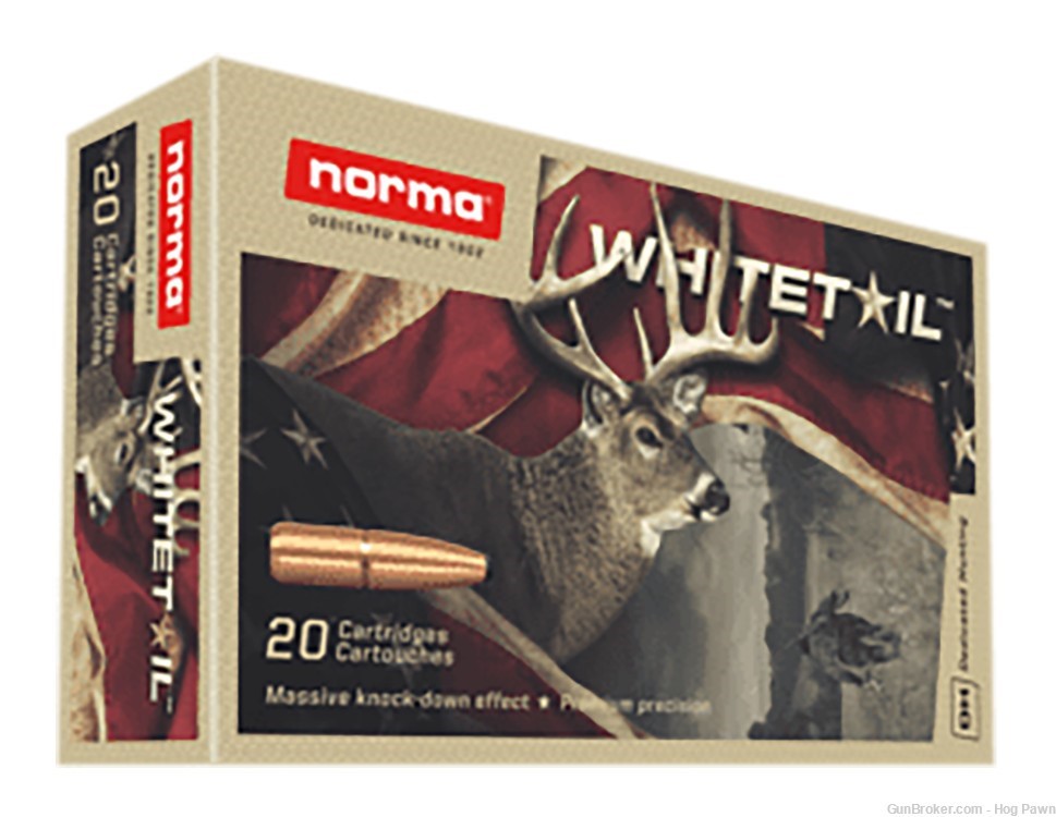 Norma Ammunition 20160462 Whitetail 243 Win 100 gr Pointed Soft Point 20rds-img-0