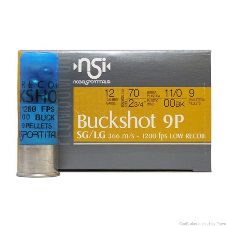 NobelSport 12 Gauge 2.75" 00 Buck 10 Round Box Low Recoil Shot Shells-img-0