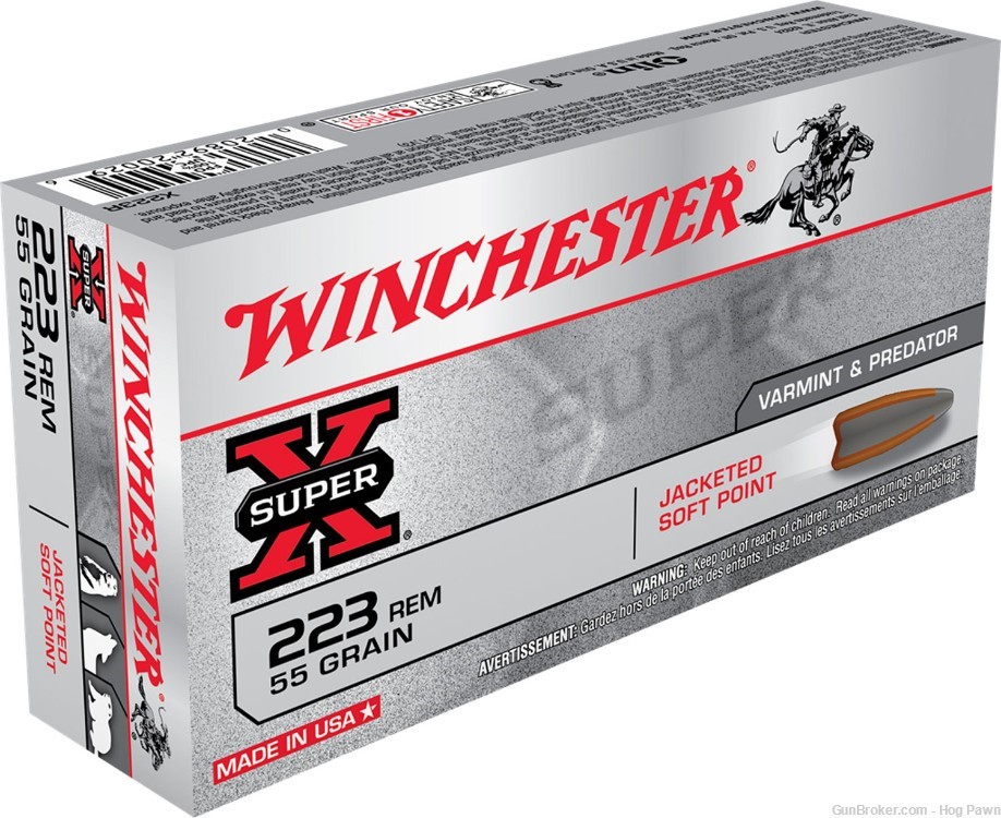 Winchester Ammo X223R Super X 223 Rem 55 gr Jacketed Soft Point 20 Per Box-img-0