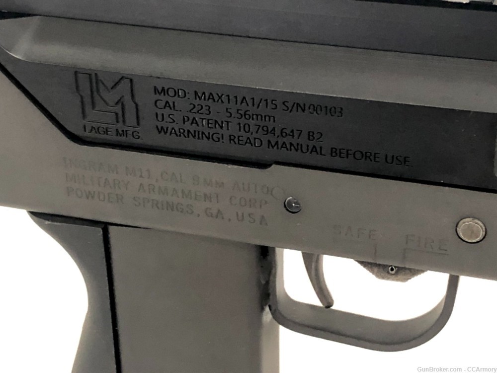 RPB MAC M11 .380acp 5.56mm Transferable Machine Gun Lage MAX11A1/15 Upper-img-21