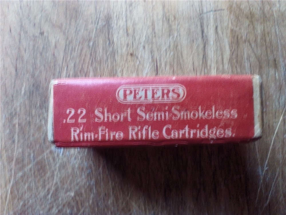 Vintage Peters 22 short semi smokeless ammo-Sealed box-img-1