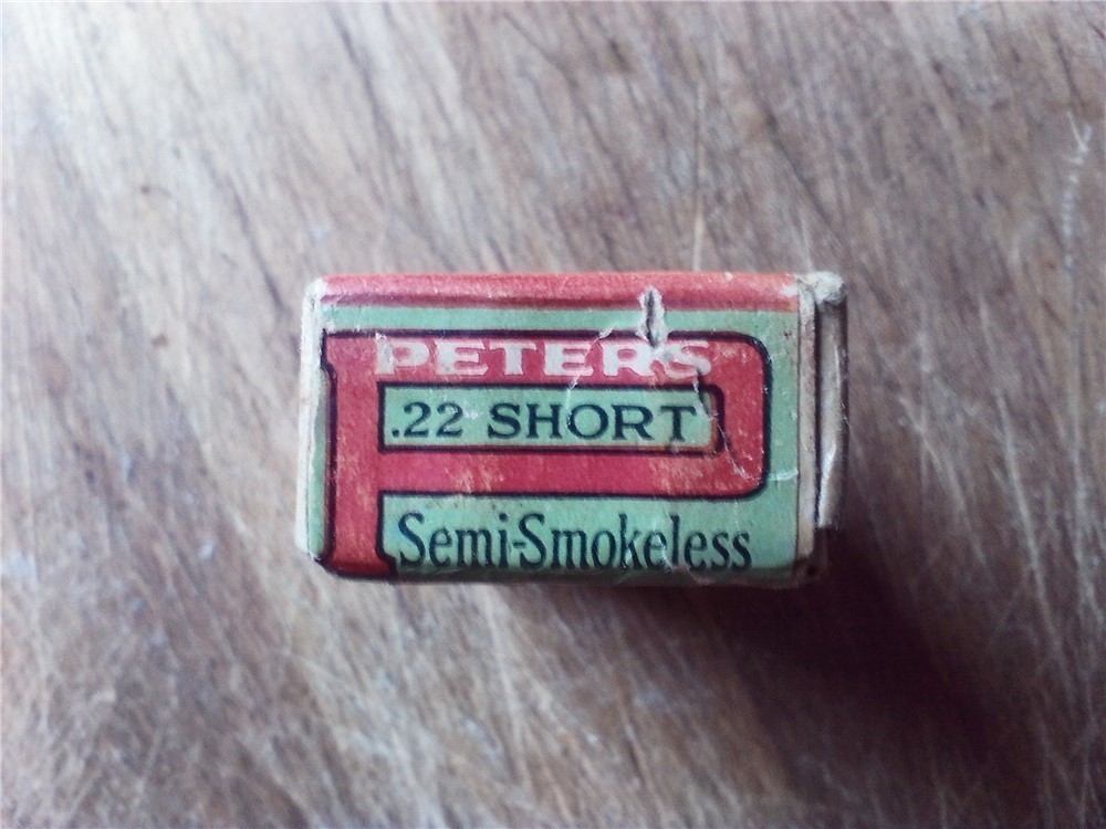 Vintage Peters 22 short semi smokeless ammo-Sealed box-img-5