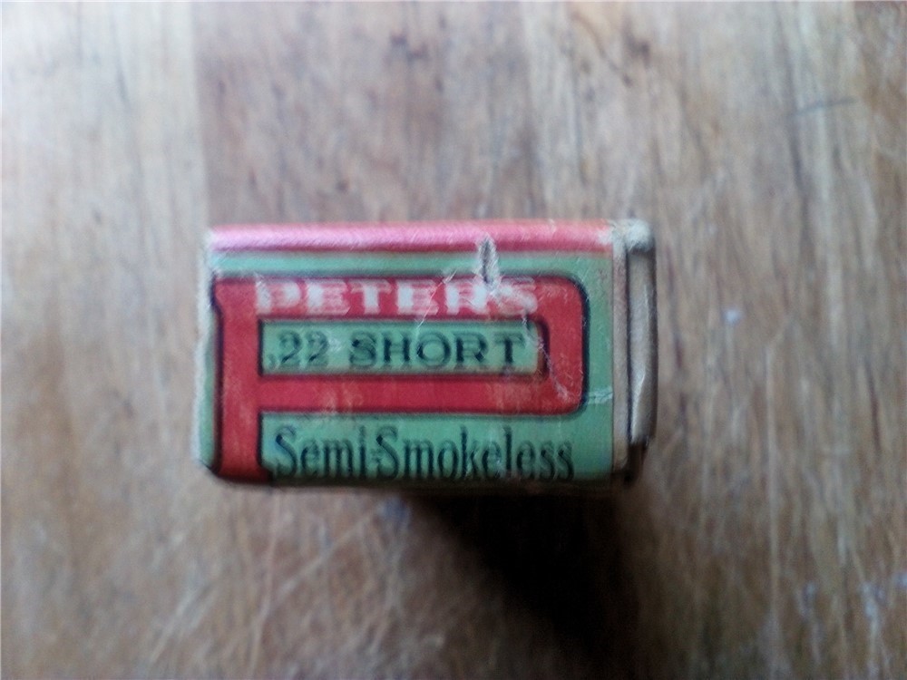 Vintage Peters 22 short semi smokeless ammo-Sealed box-img-2