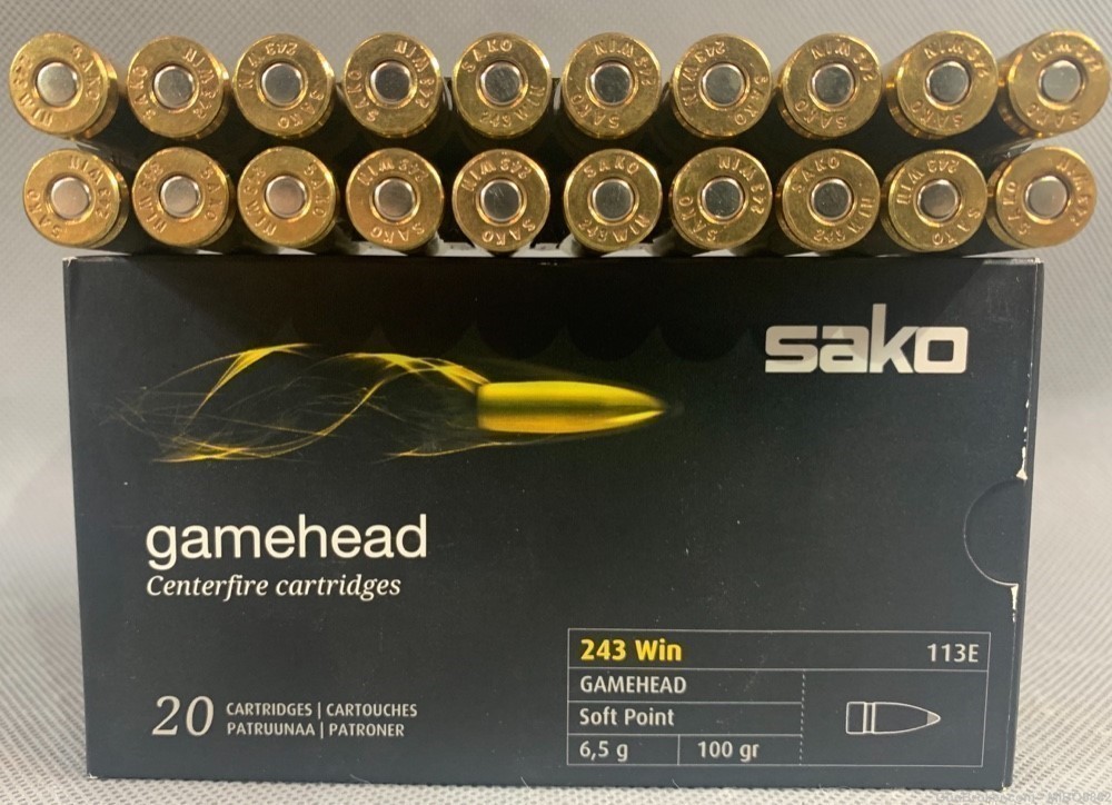Sako .243 Win. Gamehead Ammunition. One Box.-img-1