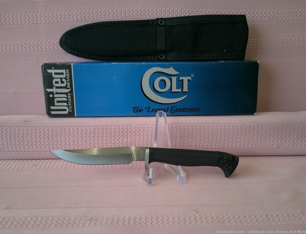 Rare NIB Colt Trail Scout Hunter Stainless Fixed Blade Knife With Sheath!-img-5