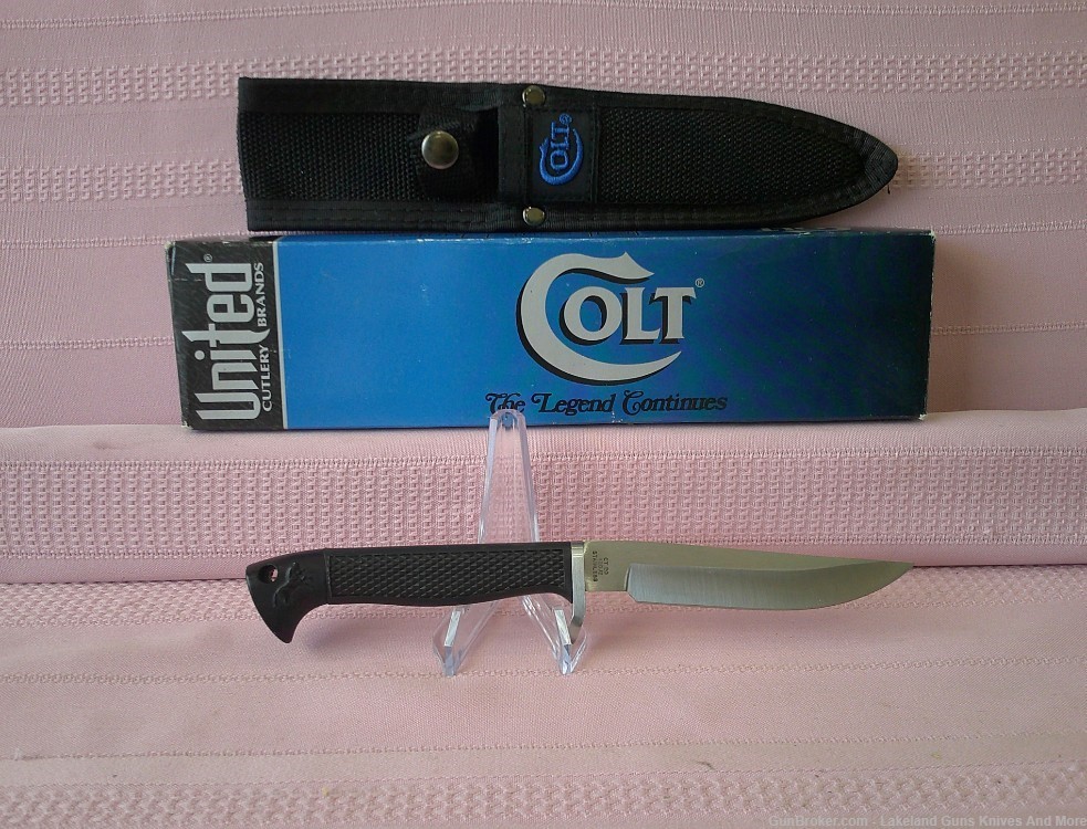 Rare NIB Colt Trail Scout Hunter Stainless Fixed Blade Knife With Sheath!-img-4