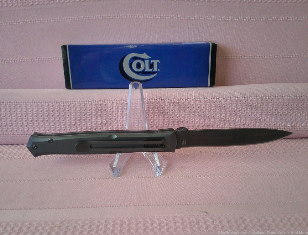 New In Box COLT Black Blade Titanium Stiletto Liner Lock Folding Knife!-img-10