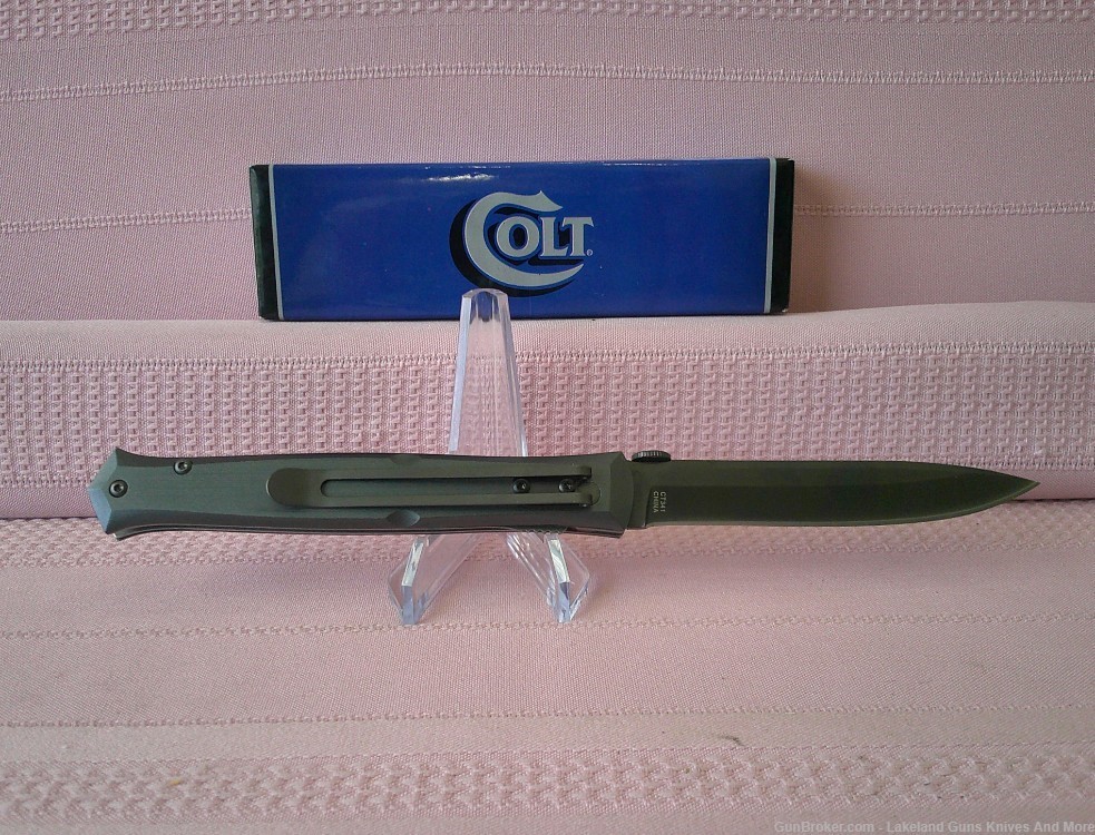 New In Box COLT Black Blade Titanium Stiletto Liner Lock Folding Knife!-img-12
