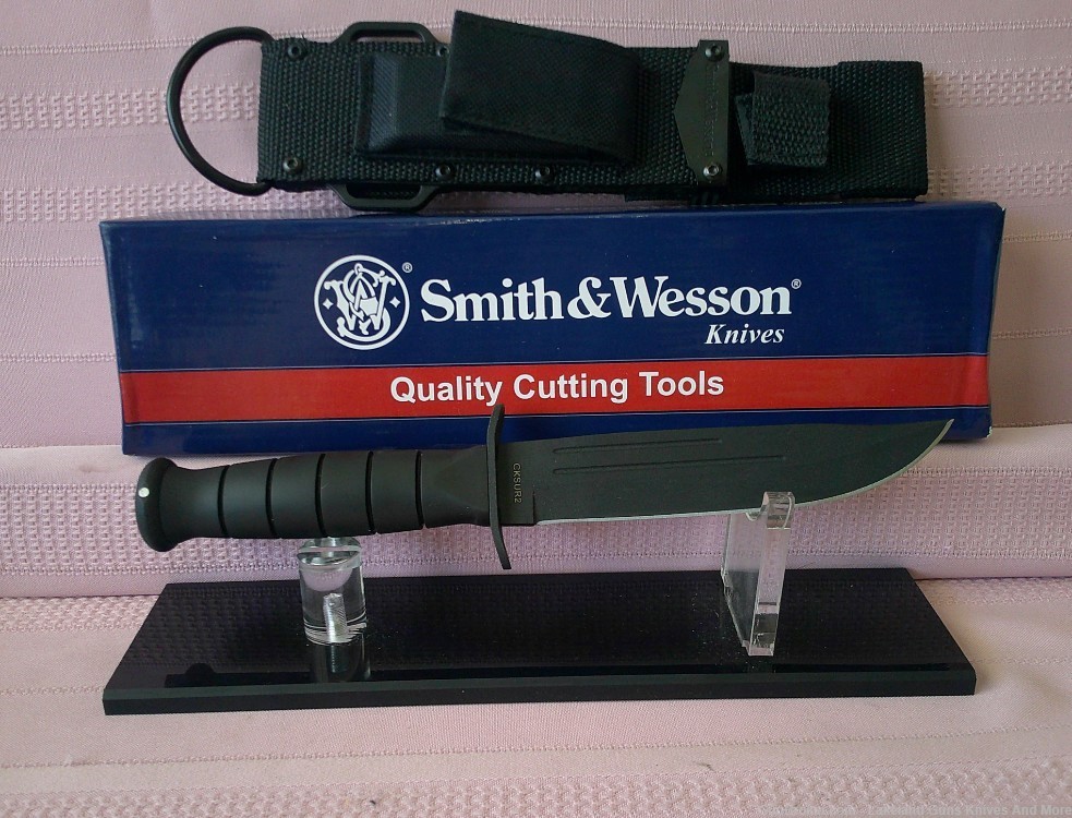 NIB SMITH & WESSON Search & Rescue Fixed Blade Military Knife WBox & Sheath-img-2