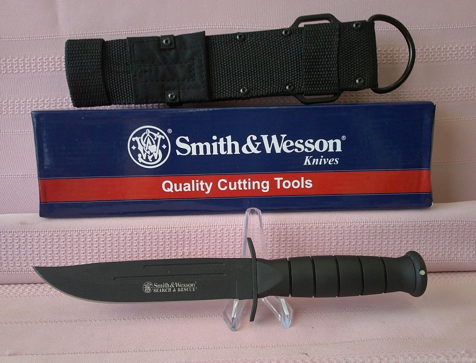NIB SMITH & WESSON Search & Rescue Fixed Blade Military Knife WBox & Sheath-img-4