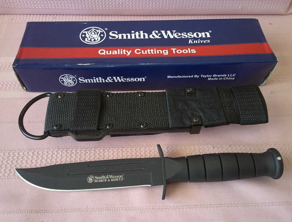 NIB SMITH & WESSON Search & Rescue Fixed Blade Military Knife WBox & Sheath-img-6