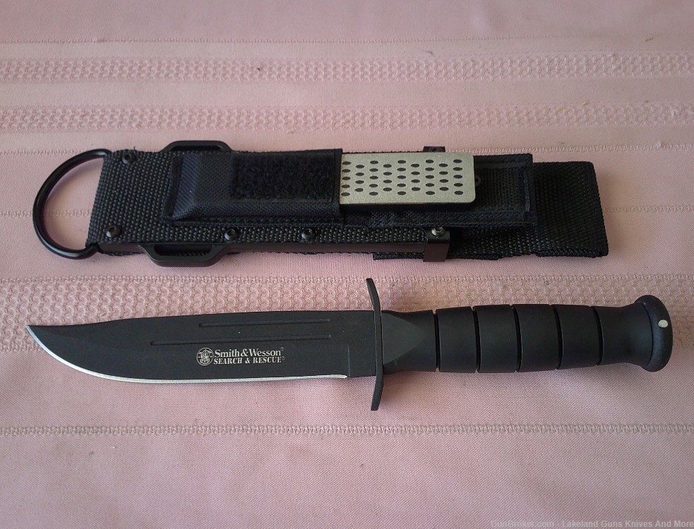 NIB SMITH & WESSON Search & Rescue Fixed Blade Military Knife WBox & Sheath-img-7