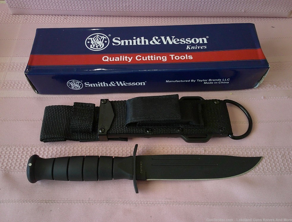 NIB SMITH & WESSON Search & Rescue Fixed Blade Military Knife WBox & Sheath-img-5