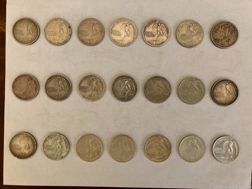 1925 Stone Mountain Commemorative Half Dollars 90% Silver 21 Coin Lot-img-1