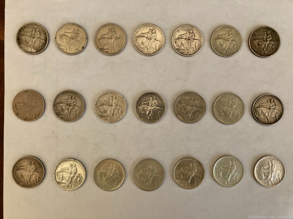 1925 Stone Mountain Commemorative Half Dollars 90% Silver 21 Coin Lot-img-0