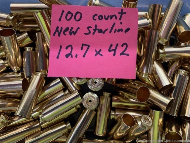 100 Count New Starline 12.7 x 42 Brass-img-0