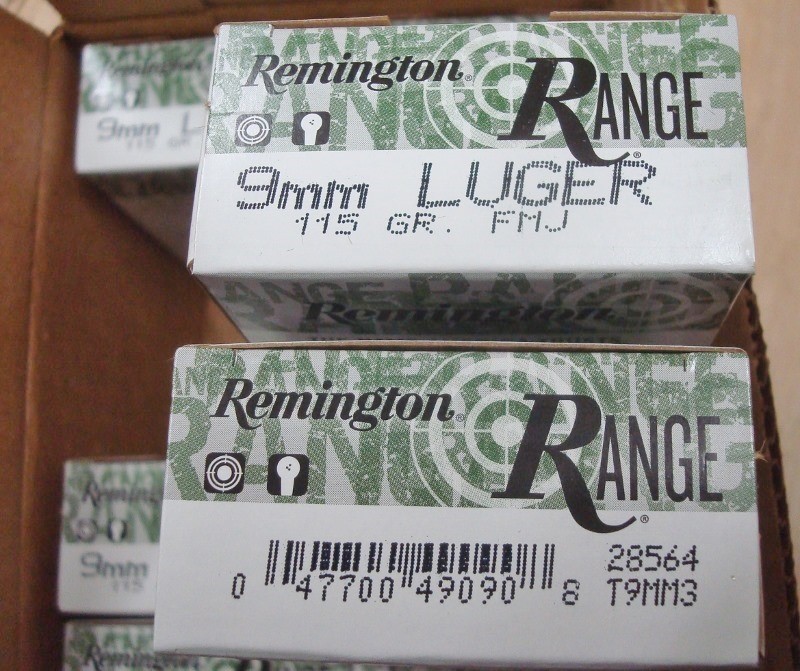 500 Remington FMJ Range 115 gr T 3 Factory NEW 9mm Ammo 28564-img-3